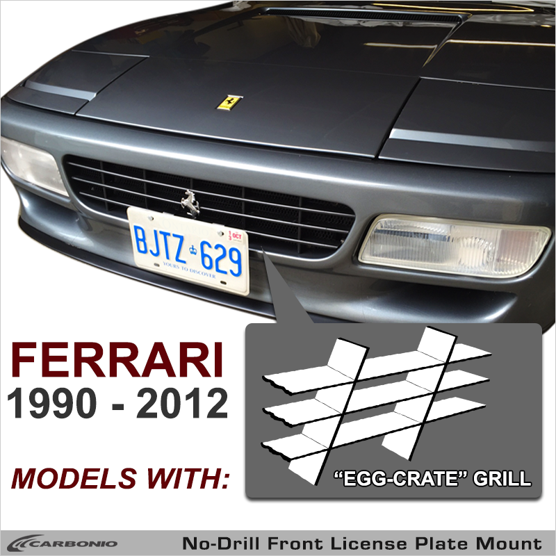 1990 - 2012 Ferrari Models License Plate Mount (for egg-crate grille)