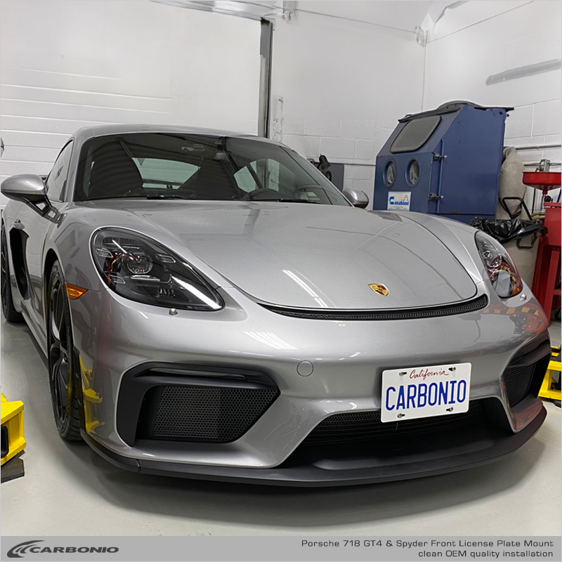 Porsche 718 Cayman GT4, GT4 RS, & Spyder (982 body 2020-2026) No Drill License Plate Mount