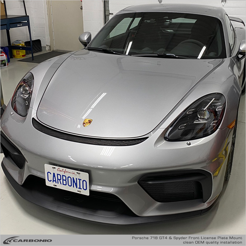 Porsche 718 Cayman GT4, GT4 RS, & Spyder (982 body 2020-2026) No Drill License Plate Mount