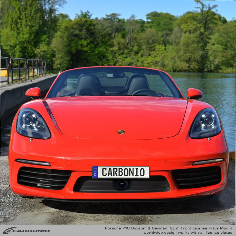 Porsche 718 Cayman & Boxster all models incl. GTS (982 body 2016-2026) No Drill Front License Plate Mount