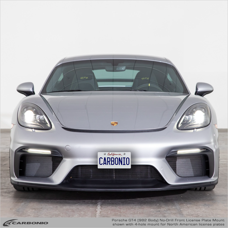 Porsche 718 Cayman GT4, GT4 RS, & Spyder (982 body 2020-2026) No Drill License Plate Mount