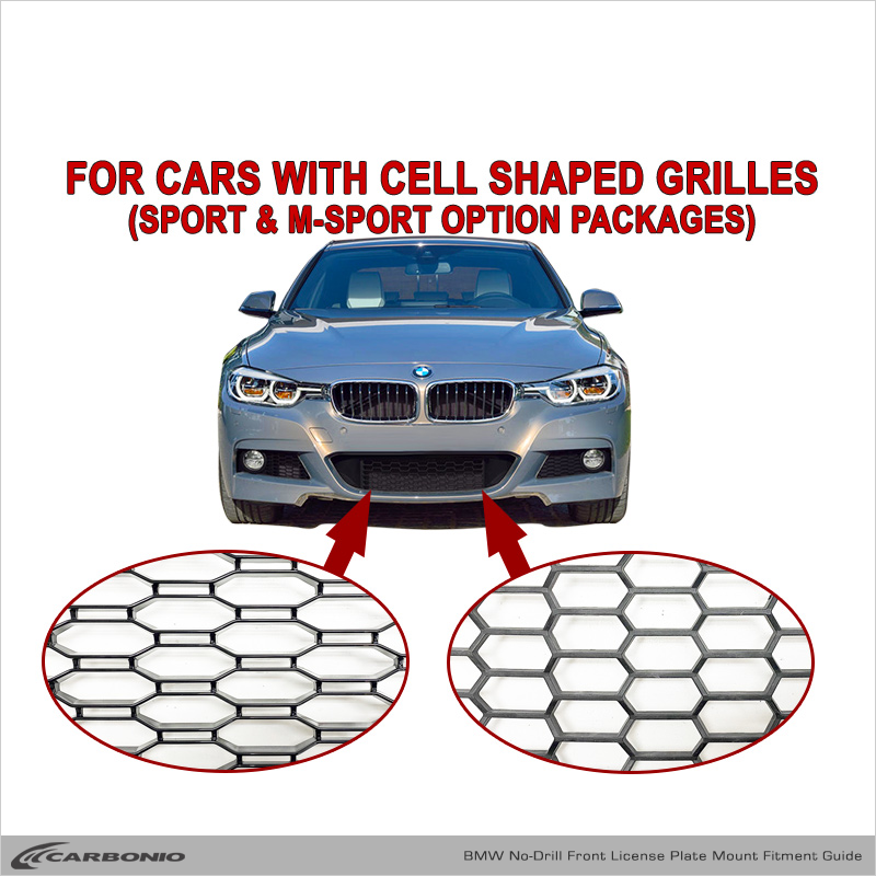 BMW 5 Series No Drill Front License Plate Mount Carbonio