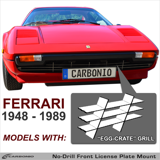 1948 - 1989 Ferrari Models License Plate Mount (for egg-crate grille)
