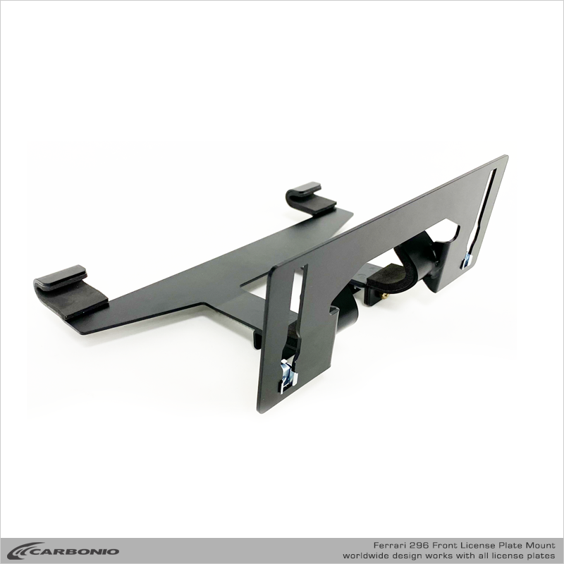 Frameless License Plate Holder 460mm – EU Size – Black ABS Plastic – Made In EU (2 Pcs)