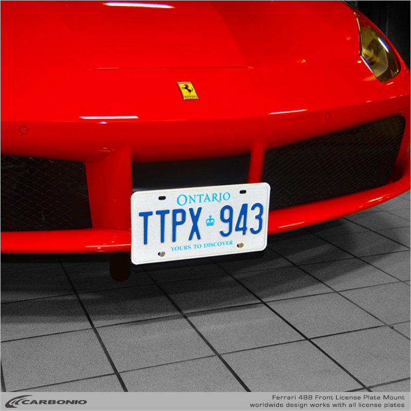 Ferrari F488 (2015-2021) No-Drill Front License Plate Mount – Carbonio