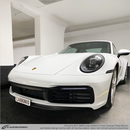 Porsche 911 (992 body 2020+) No Drill Front License Plate Mount