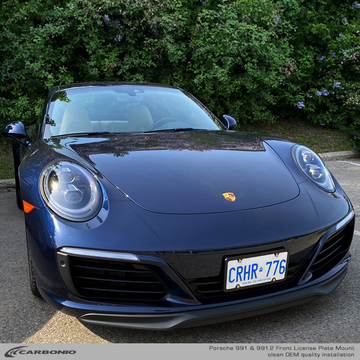 ダイヤモンドブリザード 英語 1枚 Porsche 911 (991.2 body 2017-2019) No Drill Front License Plate