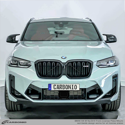 BMW Serie X M (2014-2026 X3 M, X4 M, X5 M, X6 M) Soporte frontal para matrícula sin taladrar