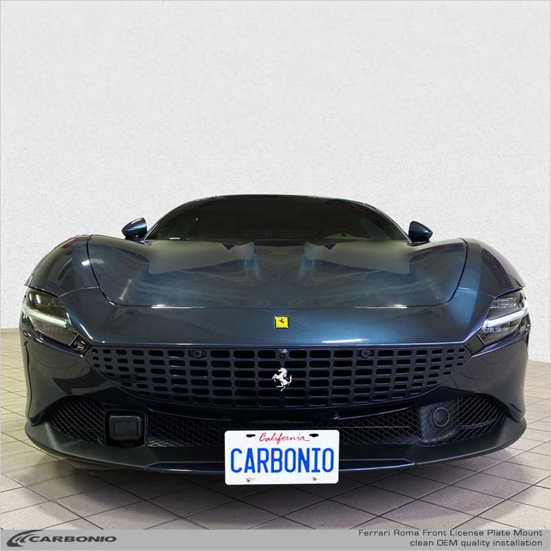 Ferrari Script Roma Show Plates Ferrari Roma (2020-2026) No Drill License Plate Mount – Carbonio