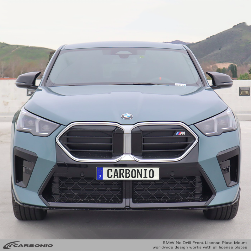 BMW X2 (2017-2026) No-Drill Front License Plate Mount – Carbonio BMW X2 (2017-2026) No-Drill Front License Plate Mount – Carbonio
