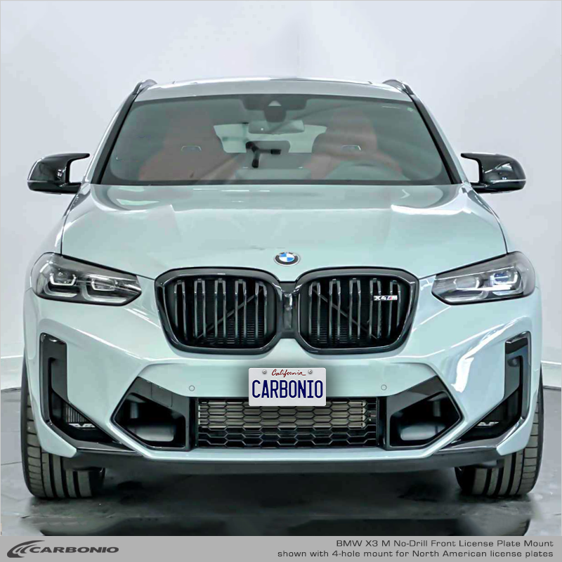 BMW Serie X M (2014-2026 X3 M, X4 M, X5 M, X6 M) Soporte frontal para matrícula sin taladrar