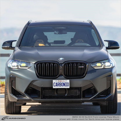 BMW Serie X M (2014-2026 X3 M, X4 M, X5 M, X6 M) Soporte frontal para matrícula sin taladrar