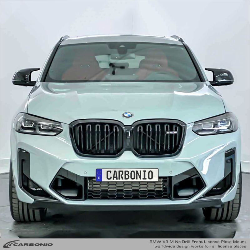 BMW Serie X M (2014-2026 X3 M, X4 M, X5 M, X6 M) Soporte frontal para matrícula sin taladrar