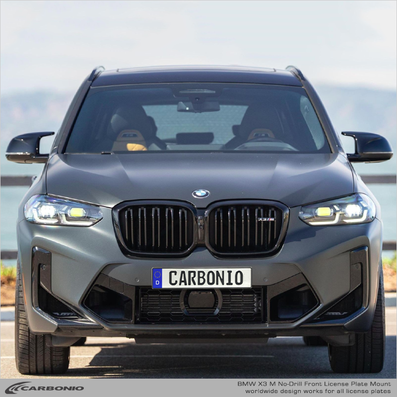 BMW Serie X M (2014-2026 X3 M, X4 M, X5 M, X6 M) Soporte frontal para matrícula sin taladrar