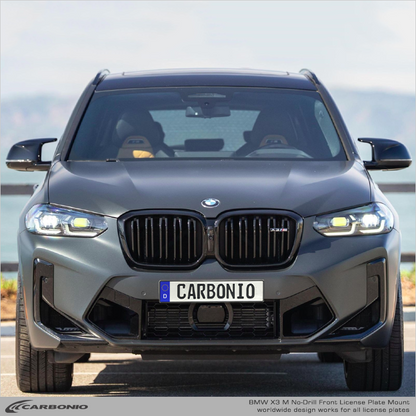 BMW Serie X M (2014-2026 X3 M, X4 M, X5 M, X6 M) Soporte frontal para matrícula sin taladrar
